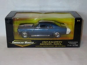 American Muscle ERTL 1/18 - 1969 BALDWIN MOTION NOVA ~ Blue - 32475 NEW - Picture 1 of 7