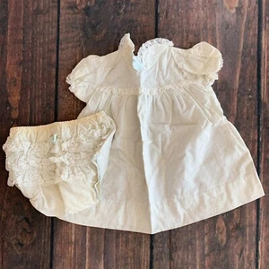 Vintage 1950s Handmade Butterflies Lace Rufflebottom Dress 12 Months - Picture 1 of 5