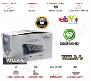 Cartine RIzla Silver Corte Argento Grigie Regol Ultra Sotile Tipo B 100 Libretti - Foto 1 di 1