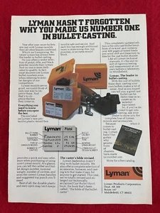 Vintage 1980 Lyman Bullet Casting Print Ad - Ad Only - Picture 1 of 7