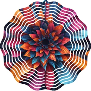 Wind Spinner Hanging 3D Yard Art Round Garden Metal 10" Outdoor Garden Decor New - Picture 1 of 9
