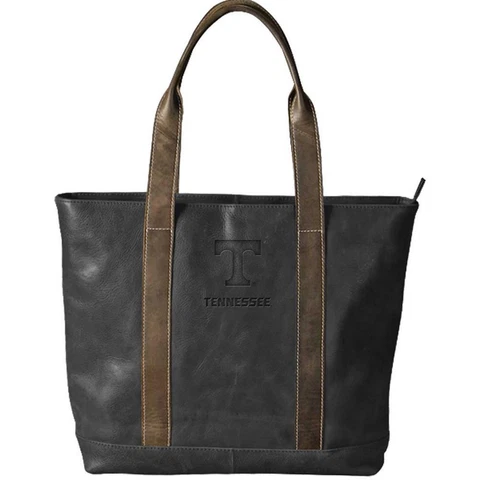 Tennessee Volunteers Vols UT Tote Bag Black Genuine Leather Tote Cover