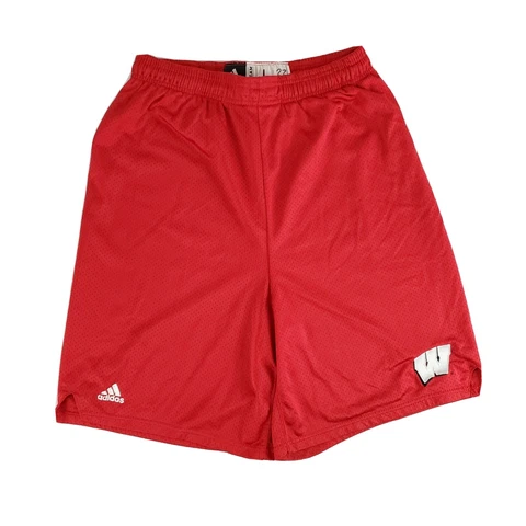 Wisconsin Badgers Adidas Team Issued Practice Shorts Red UW Madison Bucky NCAA Cover