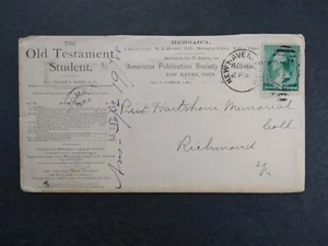 Connecticut: New Haven 1888 Vecchio Testamento Libro Studente Pubblicità Copertina - Foto 1 di 2