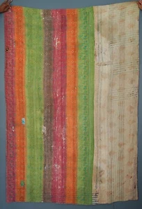 Attractive Indian Vintage Kantha Quilts, Bohemian Traditional Bedding Blankets - Picture 1 of 3