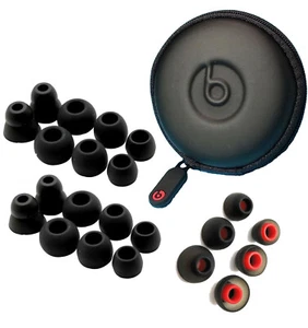 Round Pocket Case for Beats Powerbeats 3/2/1 + 22 pcs. Spare Ear Buds Kit Gels. - Picture 1 of 7
