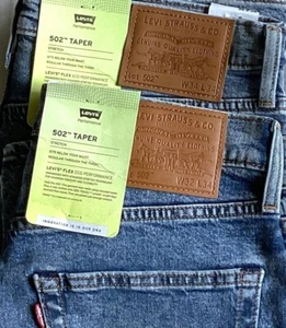 Levi's Men's 502 1422 PREMIUM BIG "E" 32X34 Plain View Blue FLEX STRETCH NWT $98 - Picture 1 of 10