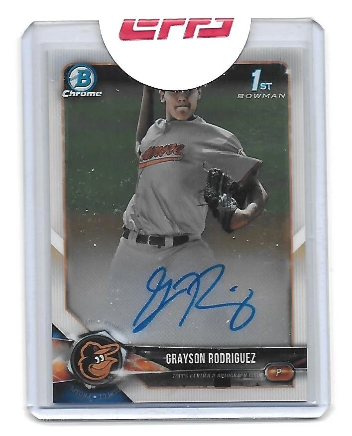 Grayson Rodriguez 2018 Bowman Chrome Base Auto   Sealed - Image 1 of 2