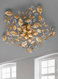 Plafoniera classica in ferro battuto foglia oro a 5 luci pre pl 168/55c - Imagen 1 de 1