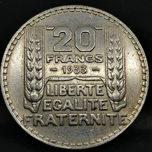 20 FRANCS TURIN 1933 SHORT BRANCHES SILVER 680‰ FRANCE / SILVER - Picture 1 of 2