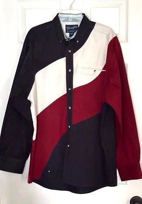 Camisa De Colección WRANGLER Patriótica 4 de Julio Roja Blanca Azul Vaquera Western Rodeo Talla L Foto 1 de 4