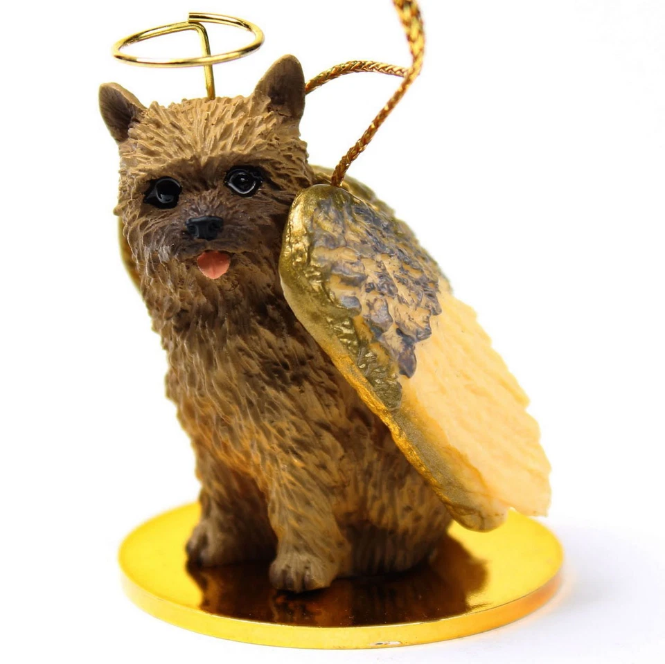 Estatuilla de ángel Norwich Terrier ornamento pintada a mano Foto 1 de 1