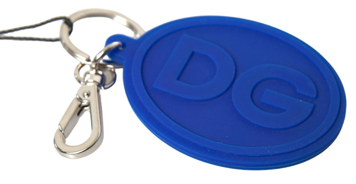Dolce&Gabbana Unisex Blue Keychain Rubber Brass DG Logo