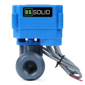 U.S. Solid Motorized Ball Valve 1/2in Full Port UPVC 110V NC Auto Return - Picture 1 of 7