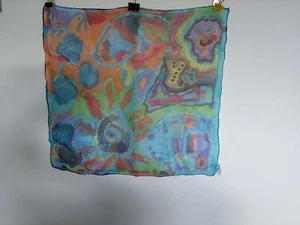 Seidentuch 44x43cm, Ponge, handbemalt, 100%Seide, handrolliert, MEIER SEIDEN - Bild 1 von 2