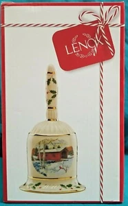 Lenox Christmas Annual Holiday Bell #890953 Dated Covered Bridge 2020 **New** - Picture 1 of 7
