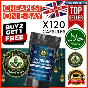 HALAL Marine Collagen SUPPLEMENT 2400mg SUNNA SHIFA Hyaluronic Acid & Vitamin C - Picture 1 of 8