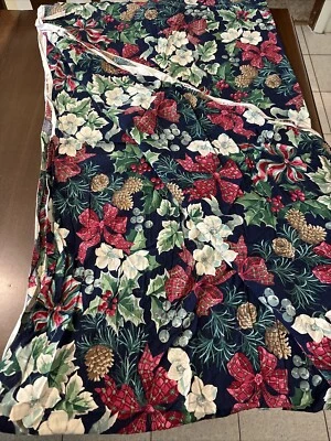 Cotton Fabric Christmas Joan Kessler Concord Cottage Floral Pine Ribbon 3ydsx45 - Image 1 of 4