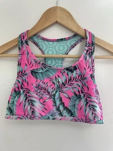 Wonder Nation Kids Girls Tropical Lined Lace Racerback Nylon Swim Top Pink 14-16 - Picture 1 of 5