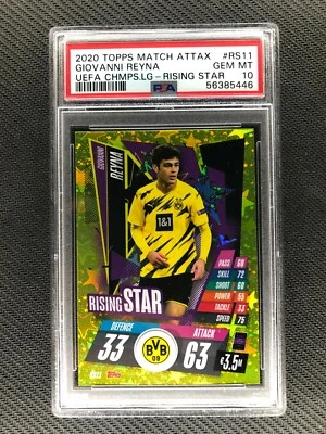 2020 Topps Match Attax UCL Rising Stars Giovanni Reyna RC PSA 10 No. RS11 POP 8 - Image 1 of 2