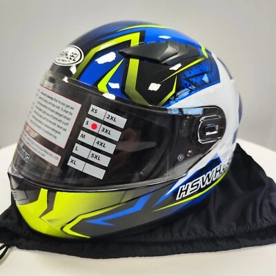 Motorradhelm Integralhelm mit integrierter Sonnenblende ECE 2205 Blau S 57cm - Bild 1 von 4