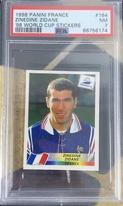 1998 Panini World Cup France 98 Zinedine Zidane Sticker #164 France PSA 7 N MINT - Picture 1 of 2