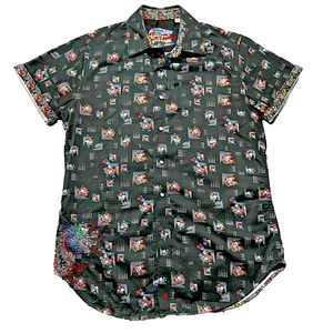 Robert Graham Herren Hemd XS Classic Fit Kurzarm Drachen bestickt Blumen - Bild 1 von 9