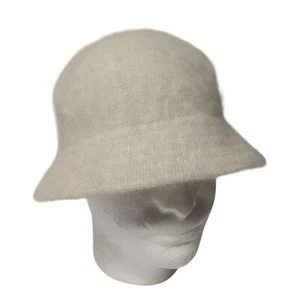 Cloche Hat Women Rabbit Hair / Wool Blend Fuzzy Off White One Size OSFM - Picture 1 of 5