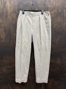 Polo Ralph Lauren Vintage Herren Khaki 35x32 Andrew Hose Polo Chino Reverse Pleat - Bild 1 von 7