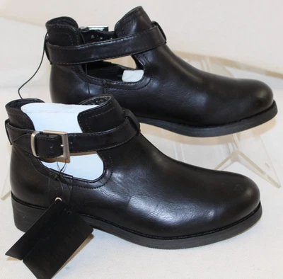 NUEVO CON ETIQUETAS Forever 21 Mujer 6.5 Negro Hebilla Tobillo Informal Calzado Botas Foto 1 de 4