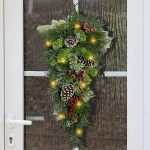 Decorative Artificial Pine Needle Vine Wreath for Home Walls and Entry Points - Picture 1 of 7