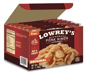 Lowrey's Bacon Curls Microwave Pork Rinds 1.75 Ounce (Pack of 6)  - Picture 1 of 6