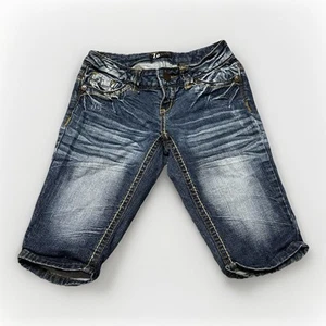 Jeans Z2 Talla 1 Y2K De Colección Costuras Capri Bolsillos Bordados Lavados a la Piedra Oscuros - Imagen 1 de 10