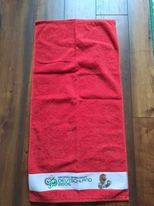 Vtg FIFA World Cup 2006 Red Towel Fussball-Weltmeisterschaft Germany Souvenir - Picture 1 of 5