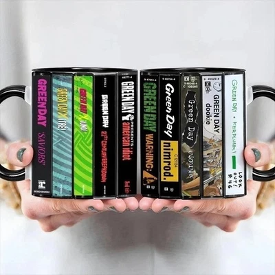 Green Day Albums Cassette Collection Retro Coffee Tea Accent Mug Gift - Image 1 of 4