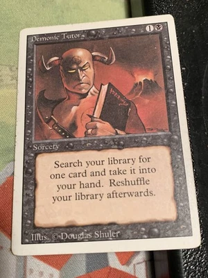 MTG Magic the Gathering Demonic Tutor Revised Light play to Moderate play LP/MP - Image 1 of 2