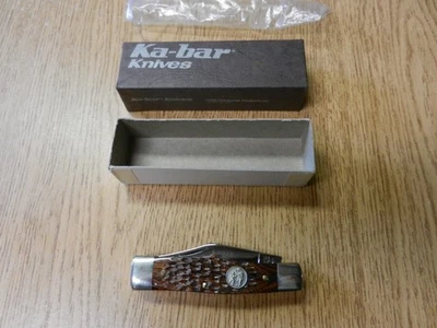New 1980 KA-BAR Knife Collectors Club 2 Blade Pocket Knife W/ Box 3 1/2" Closed - Image 1 of 4