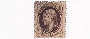 SELLO US SCOTT 209 1882 "Jefferson" 10 CENTAVOS USADO - I - Imagen 1 de 1
