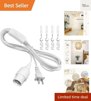 Versatile 13ft Hanging Lantern Extension Cord with E26 Socket & Switch Control - Image 1 of 4