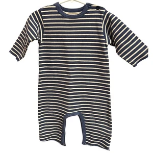 Petit Bateau 12M marineblau bretonisch gestreifter Strampler französisch maritim Baumwolle Babykleidung - Bild 1 von 5