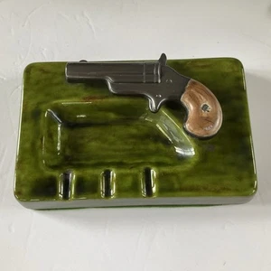 Vintage Ashtray Derringer Gun Holland Mold Ceramic 8 X 5 Inches - Picture 1 of 13
