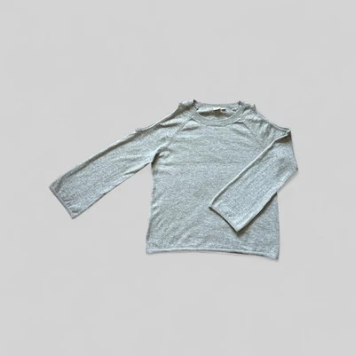 GAP Sweater Womens Small Heather Grey Cold Shoulder Pullover Merino Blend FA17 - Image 1 of 4
