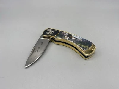 Cuchillos de colección Franklin Mint - SAVE THE EAGLE - Navaja de bolsillo negra y dorada Foto 1 de 4