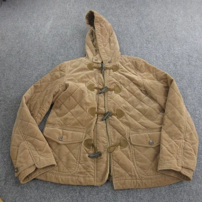 Chaqueta Lauren Jeans Co Mujer Grande Tostada Con Capucha Acolchada Pana Palanca Lona Foto 1 de 4