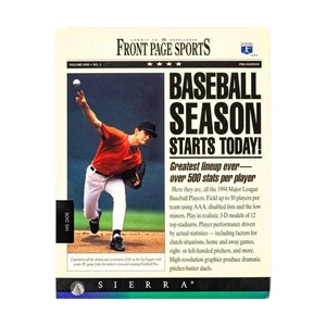 Sierra Computer Game Front Page Sports Baseball '94  VG+/EX - Picture 1 of 2