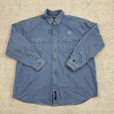 5.11 Tactical Series Denim Button Shirt Men’s XL NRA Logo Vented Back Mesh Lined - Image 1 of 4