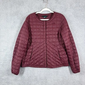 The North Face Thermoball Cardigan Quilted Jacket Size L Burgundy Snap Front - Picture 1 of 8