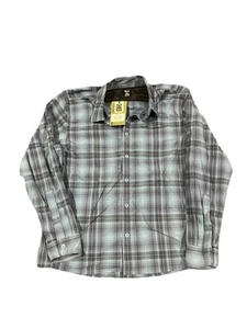 REI Co-Op Flannel Shirt Men's M Blue Gray Buffalo Check 100% Cotton Outdoor - Picture 1 of 6