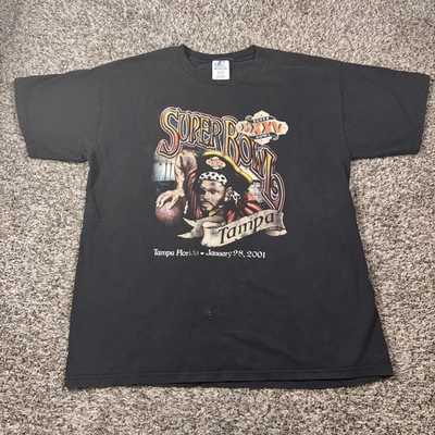 Vintage NFL Super Bowl XXXV 2001 Tampa T-Shirt | Ravens-Giants | XXL - Black - Image 1 of 4