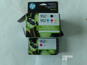 4 HP Color Cartridges -2 magenta, 1 cyan & 1 black noir XL - Zdjęcie 1 z 1
